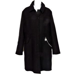 LOVE MOSCHINO ⚜ WOMEN'S BLACK WOOL WINTER FASHION COAT